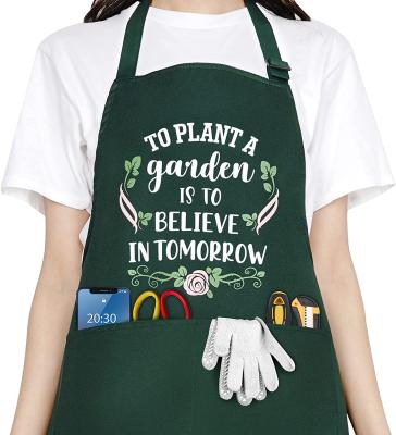 China Polyester Durable Waterproof Women Salon Gardening Cooking Aprons With Custom Logo for sale