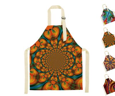 China African Printing Reusable Home Cooking Oil Proof Kitchen Apron Fabric Waterproof Apron For Women for sale