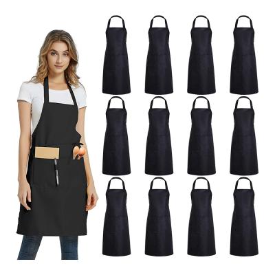 China Durable Waterproof Cotton And Polyester Unisex Adult Apron For Kitchen Cooking Restaurant BBQ Painting Craft for sale