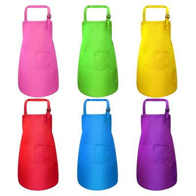 China Custom Kid Children Art Logo Durable Cheap Apron With Two Pockets For Wholesale for sale