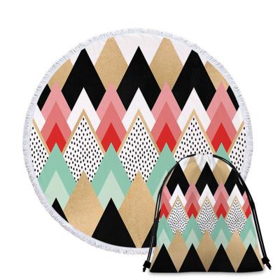 China Disposable Most Popular Picnic Mat Luxury Colorful Microfiber Round Large Round Beach Towel With Tassels for sale