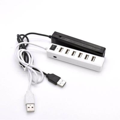 China High Quality Factory Price 7 Port Usb Multi Splitter With On/Off Switch 7 Ports USB Hub USB 2.0 Adapter Hub Power For PC Laptop for sale