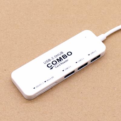 China 3 Ports Factory Price Mini Slim USB 2.0 SD TF Card Reader Micro HUB OTG Adaptador USB OTG HUB For PC Laptop Macbook Mobile Phone for sale