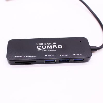 China 3 Ports Factory Price Mini Slim USB SD TF Card Reader HUB High Quality Type C Micro USB OTG Combo For PC Laptop Macbook for sale