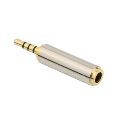 China High Quality Speaker 2.5mm Male To 3.5mm Adapter Converter Female Jack Gold Stereo Audio Headphone Audio Jack for sale