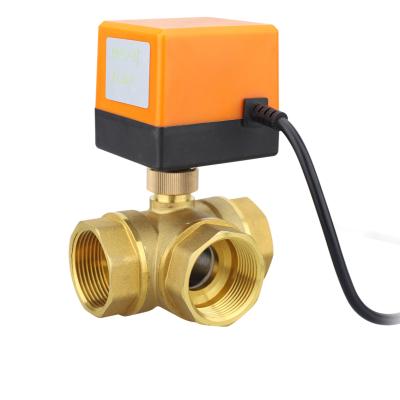 China General Micro Electric Ball Valve One and Two Control Air Conditioning Fan Three Way Copper Coil for sale