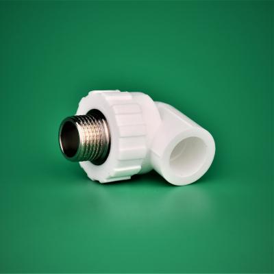 China General High Quality Pipe Fittings Welded External Thread Elbow PPR White Pipe Fittings for sale