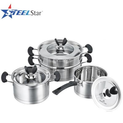 China Sustainable Italian 9 PCS Stainless Steel Pasta Cookware Set and Cooking Pot Set for sale