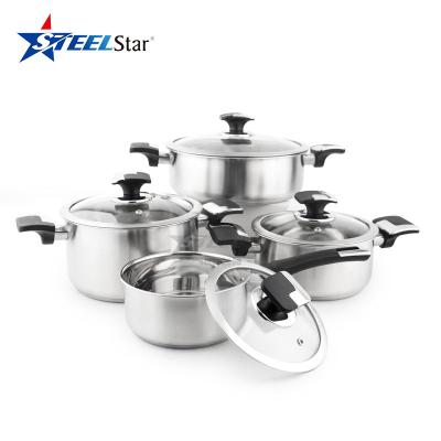 China Sustainable Stainless Steel Korean Cookware Induction Bottom Cookware Cooking Pot Kitchenware With Bakelite Handle for sale