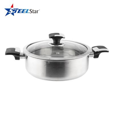 China Sustainable hot pot induction cooking pot stainless steel hot sale kitchen cookware hot pot with lid for sale