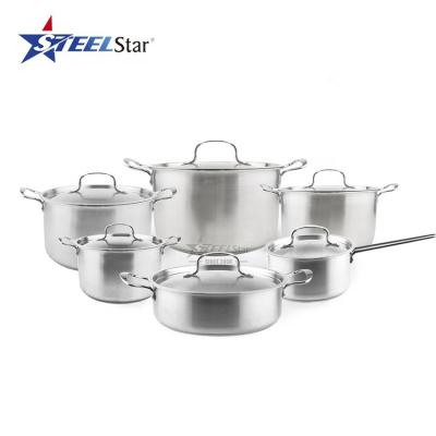 China Capsule Set (12pcs) Sustainable Induction Cookware Compatible Stainless Steel Bottom for sale