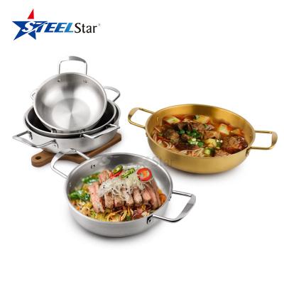 China Primacy Family Quality Family Non Viable Stick Stainless Steel Restaurant Double Sided Frying Pan for sale