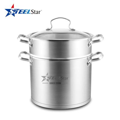 China Sustainable Stock Stainless Steel Pasta Strainer Pot Noodle Pot 4pcs Pasta Pot With Steamer for sale