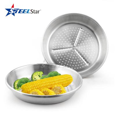 China Sustainable High Grade Stainless Steel Kitchen Round Steamer Insert Pans for sale