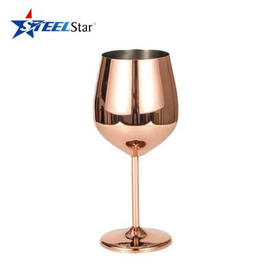 China Metal Drop Proof Wine Glasses, Unbreakable Stem Tumblers, Rose Gold Shatterproof Cup Elegant Drinkware for Champagne, Wedding for sale