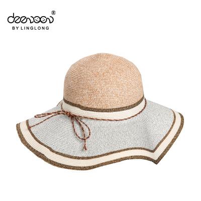 China Custom Handmade Striped Colombian Straw Hat Without Decoration for sale