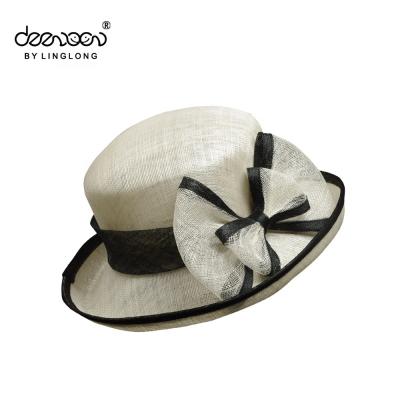 China Wholesale Women Character Lady Wide Brim Sinamay Church Hat Straw Hat For Sale for sale