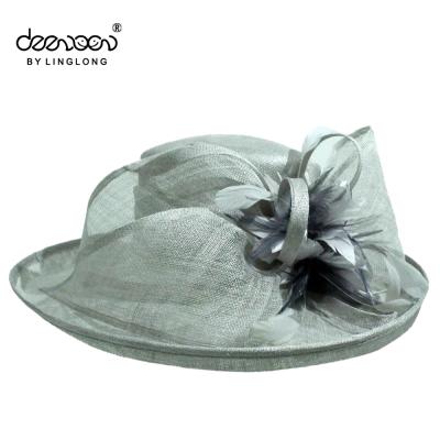 China Wholesale Women Character Lady Wide Brim Sinamay Church Hat Straw Hat For Sale for sale