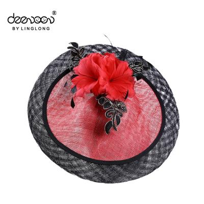 China Fully handmade handmade ladies make church fascinator sinamay hats for women for sale