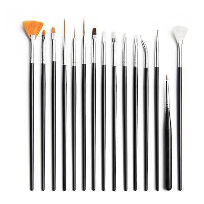 China Eco-friendly hook line pen 15-piece set of mandala painting tools plastic rod multi-functional combination nail art brush for sale