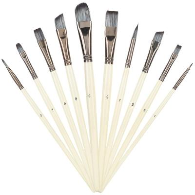 China Eco-friendly Paint Brush 10Pcs Durable Drawing Brush Fine set for sale