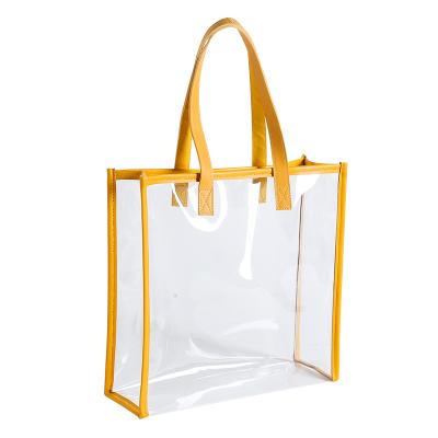 China Fashion Amazon ebay Best Selling Shopping Clear PVC Gift Bag Tote Bag Clear Transparent Handbag Handle Waterproof for sale