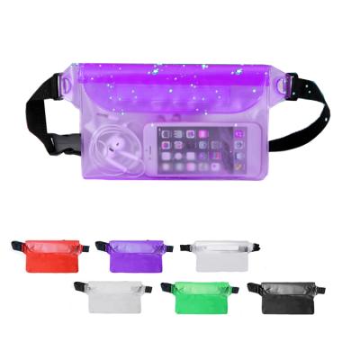 China Custom Water Proof Logo PVC Pouch Beach Sport Swimming Waterproof Pouch Dry Bag Fanny Pack Waist Belt Bag for Outdoor Sport Phone Suite for sale