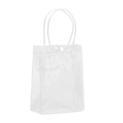 China PVC Clear Carry Milk Tea Beverage Delivery Gift Bohemian Tote Handle Plastic Bag Custom Takeout Shopping for sale