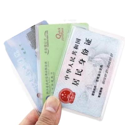 China Cheap Price Logo PVC ID Bank Waterproof Clear Card Holder Waerproof Cover Customized Plastic Sleeves Protectors Forsted for sale