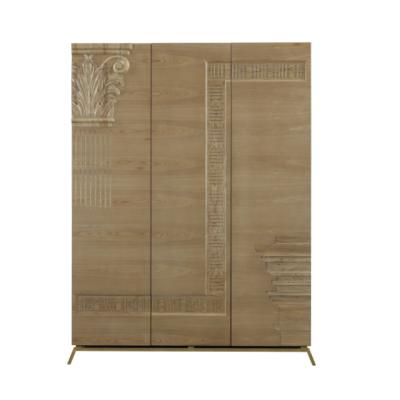 China Primordial Style Marquetry Technology Bedroom Cabinet Solid Wood Carving Professional Manufacturing Modern Wardrobes for sale