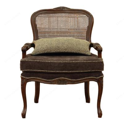 China All solid wood carving frame + rattan back. With the pillow. Professional Manufacture Arm Sofa High Modern Chair With Cheap Pillow for sale