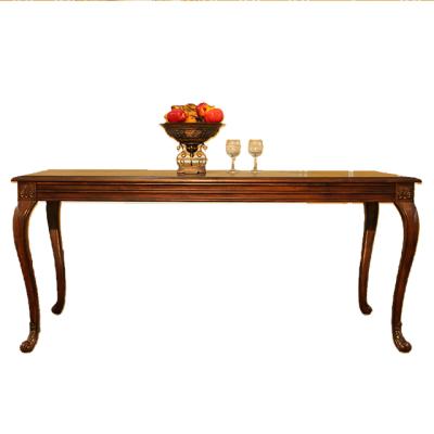 China Durable Antique Dining Table Ash Veneer Radial Parquet Top Panel And Carved Table Legs for sale