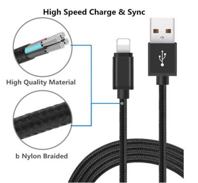 China Mobile Phone Aluminum Housing Nylon Braided 2.0 USB Cable for sale