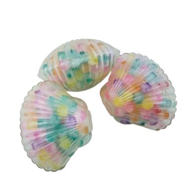 China Funny Anxiety Relife Toy New Arrival Rainbow shell Shape Fidget Sensory Squeeze Water Bead Filled Ball Toy for sale