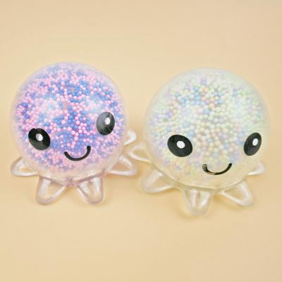 China Funny Anxiety Relife Toy Latest Design Durable Colorful Tpr Soft Cute Octopus Game Light Squeeze Toys for sale