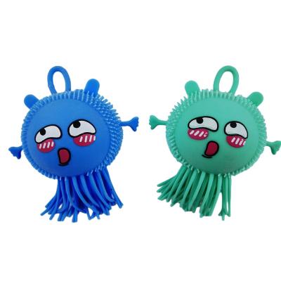 China Funny Anxiety Relife Toy New Design Anti-Stress Funny Octopus Flashing Led Puffer Soft Squishy Ball for sale