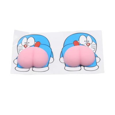 China Funny Anxiety Relife Toy Customized Peach Ass Shaped Waterproof Cute 3d Cartoon Anti-collision Car Stickers for sale