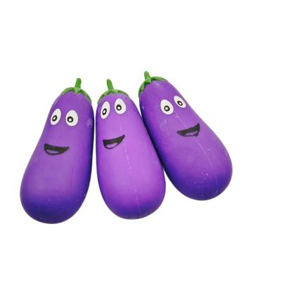 China Funny Anxiety Relife Toy Popular Style Tpr Anti Stress Vegetables Model Flour Filler Eggplant Squeeze Fidget Toy for sale