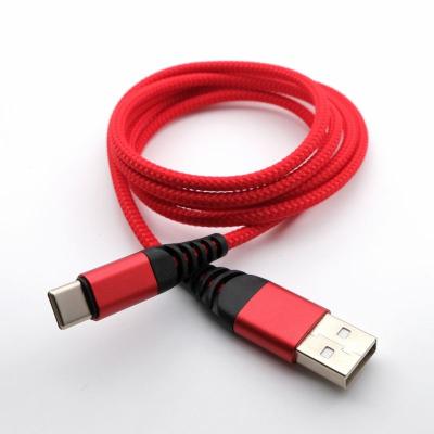 China Fast Speed ​​Charging Nylon Braided USB A to USB C USB Charging Cable for sale