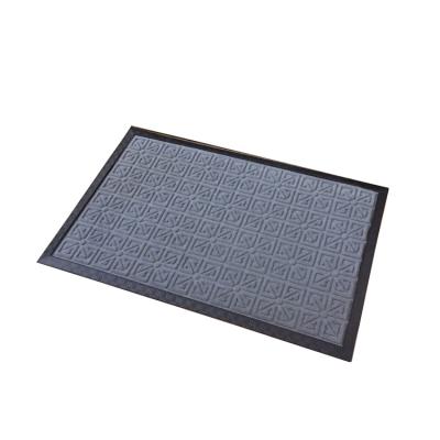 China Stain Resistant Factory Outlet Hot Sales Waterproof Rubber Door Mat Embossed Non Slip Door Mat for sale