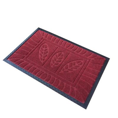 China Custom Embossed Entrance Stain Logo Rubber Mat Custom Embossed Floor Mat for sale