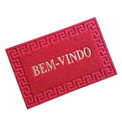 China Stain Anti Slip Resistant Floor Door Mat Embossed PVC Coil Custom Mat for sale