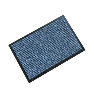 China Stain Resistant Best Price Waterproof Needle Punched Stripe PVC Ribbed Door Mat for sale