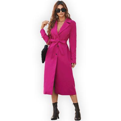 China OEM Wholesale Custom Anti-wrinkle BLEND CANVAS RAG COAT MAGENTA red canvas women life coat jacket for ladies for sale