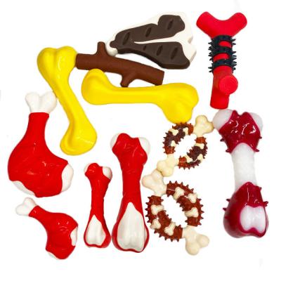 China Sustainable Custom Pet Toy Teeth Clean Durable Interactive Mold Bite Resistant Nylon Dog Chew Toy For Aggressive Chewers for sale