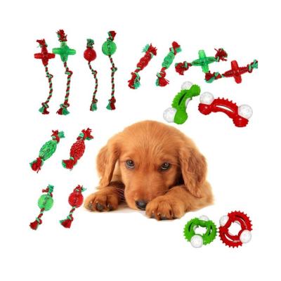 China Wholesale Christmas Viable Series Nylon Rope Toys Durable Chew Dog Toy Set Interactive Dog Toy for sale