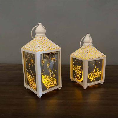 China Cute/Decorative Eid Mubarak Decoration Festival Silver Solar Ramadan Lantern Metal Led for sale