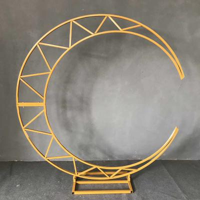 China Cute/Decorative Wedding Props Moon Art Backdrop Stand Wedding Wrought Iron Shelf Decoration Layout Field for sale