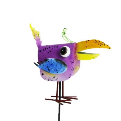 China Wholesale SINO GLORY Materials Metal Garden Stick Outdoor Decor Eco-friendly Cute Bird Stake for sale