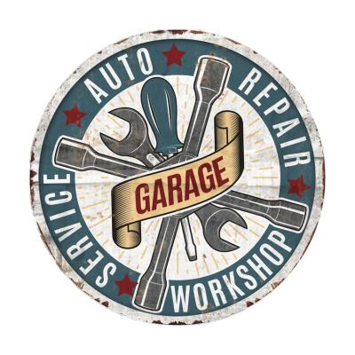 China Europe 30*30cm Auto Repair Service Workshop Metal Tin Sign for sale